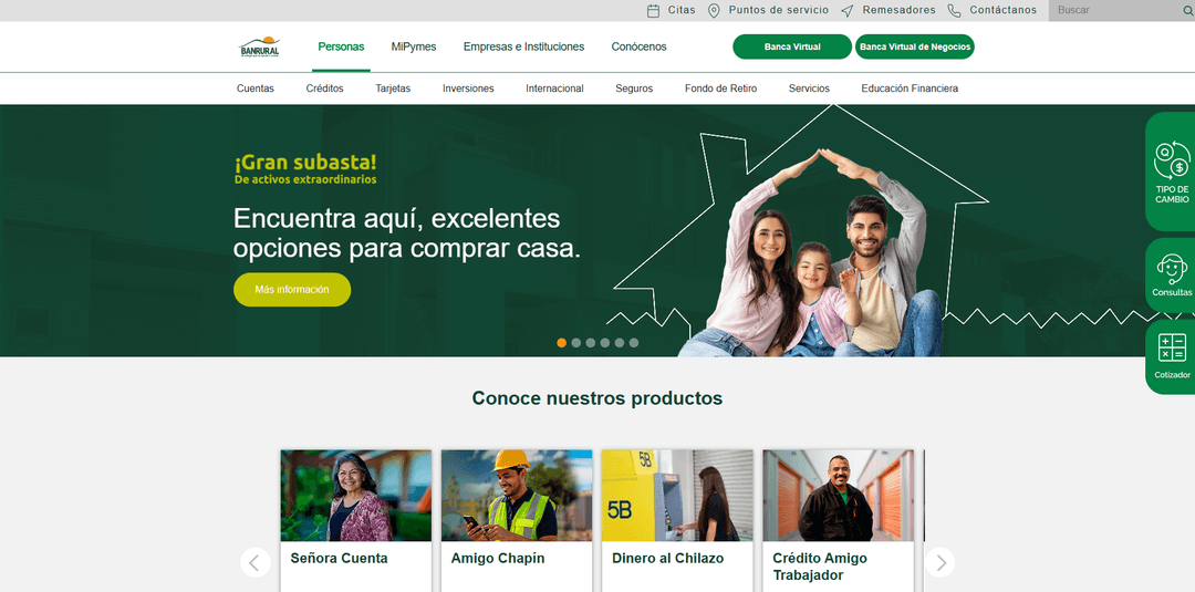 Banrural Commercial Website – Totem Software
